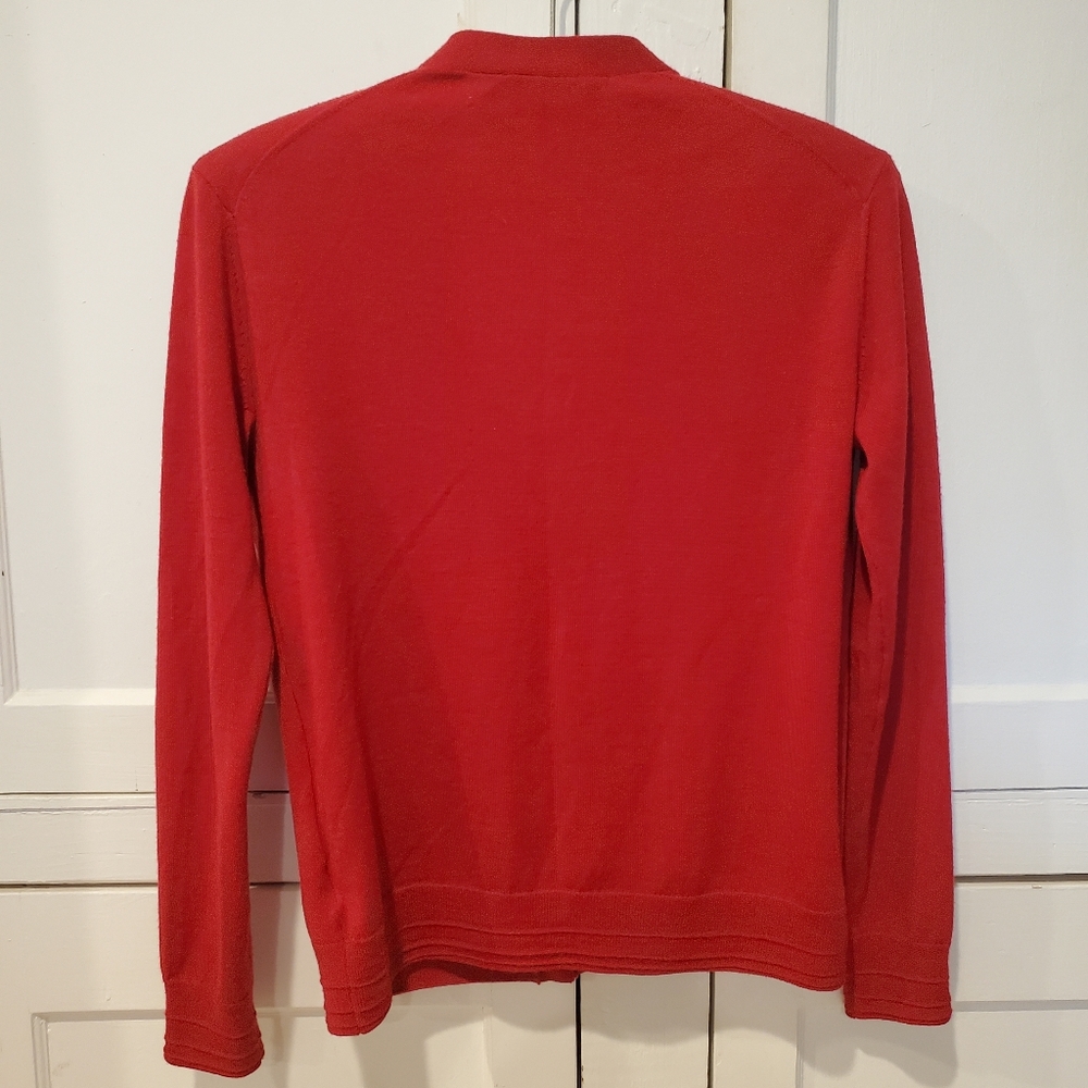 Tory Burch Madison Knit Cardigan Logo Buttons Womens XSmall Red - Picture 5 of 6
